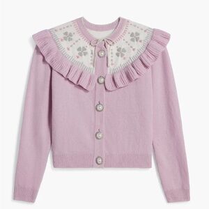 Pink Ruffled Women's Cardigan